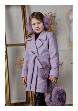 MiliLook лавандовое пальто для девочки Сердце